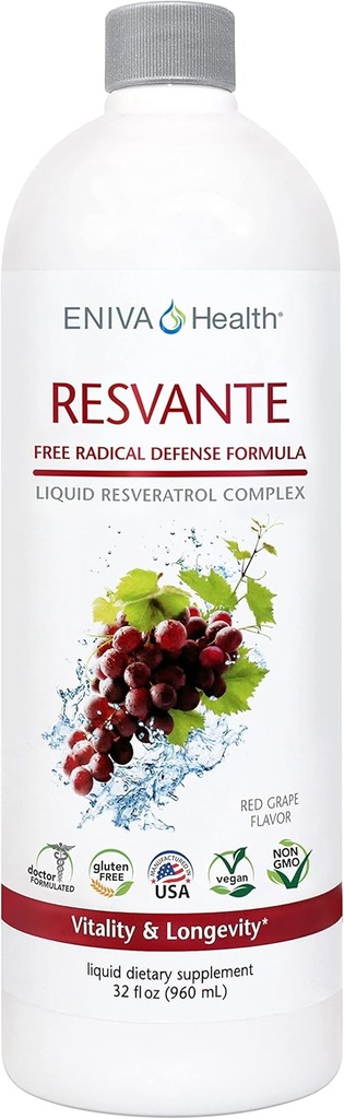 Integratore di Eniva Resveratrolo Potenziamento più alto di invecchiamento disponibile puro Eniva ResVante Liquido - 32 oncia