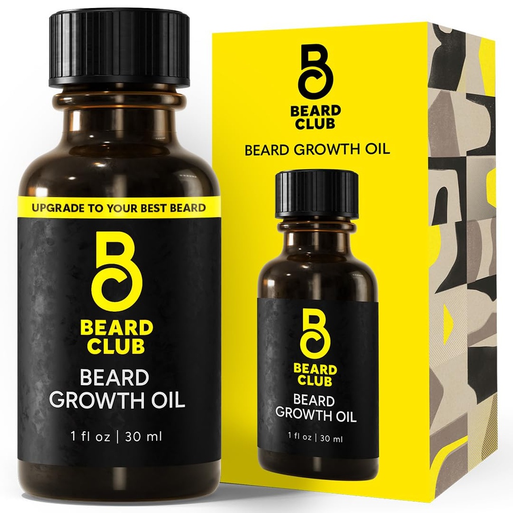 Beard Club - Siero di crescita del Beard con Castor naturale, Cocco e Avocado per coltivare un Thicker, Cuscinetto più completo, Riempire in patch e Stimulate crescita dei capelli facciali più sani