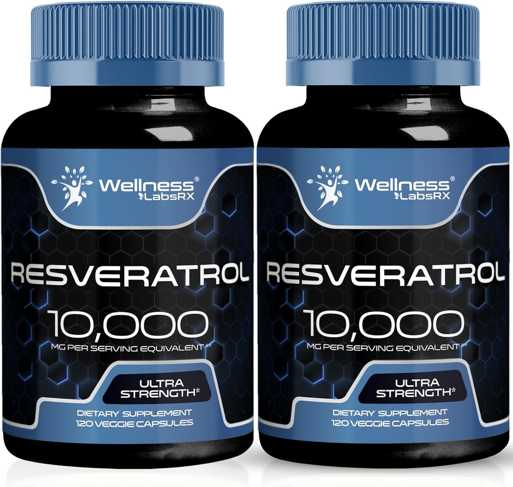 BENESSERE LABSRX Resveratrolo 1000mg Capsule - 240 Count - Japanese Knotweed Extract Resveratrol - Confezione da 2