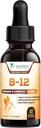 B-12 Gocce di energia della vitamina (metilcobalamin) Complesso Super B extra di resistenza - liquido sublingue B12 per il supporto immunitario, la salute del cuore e il supporto energetico cellulare, aromatizzato al lampone - 2 Fl Oz
