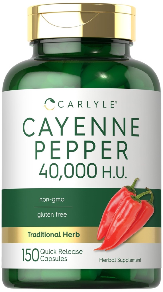 Carlyle Cayenne Pepper Capsule | 40.000 HU | Non OGM e Gluten Supplemento gratuito