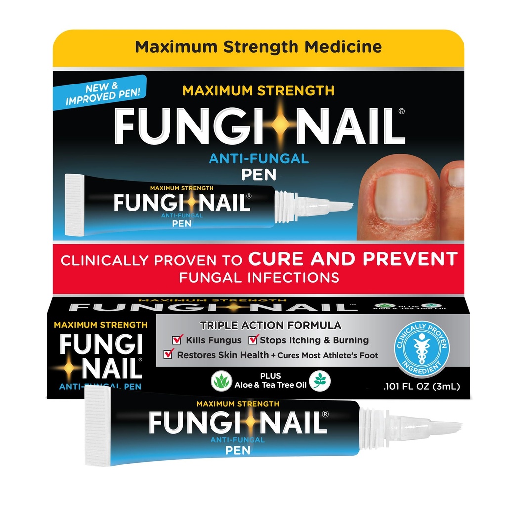 Fungi-Nail Pen Applicator Anti-Fungal Solution, uccide Fungus che può portare a Nail & Athlete piede con Tolnaftate & clinicamente dimostrato di curare e prevenire infezioni fungine, 0.101 Fl Oz (Pack of 1)