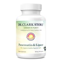 Dr. Clark Pancreatin e Lipase Enzime Supplemento, 500mg, 100 capsule Gelatin
