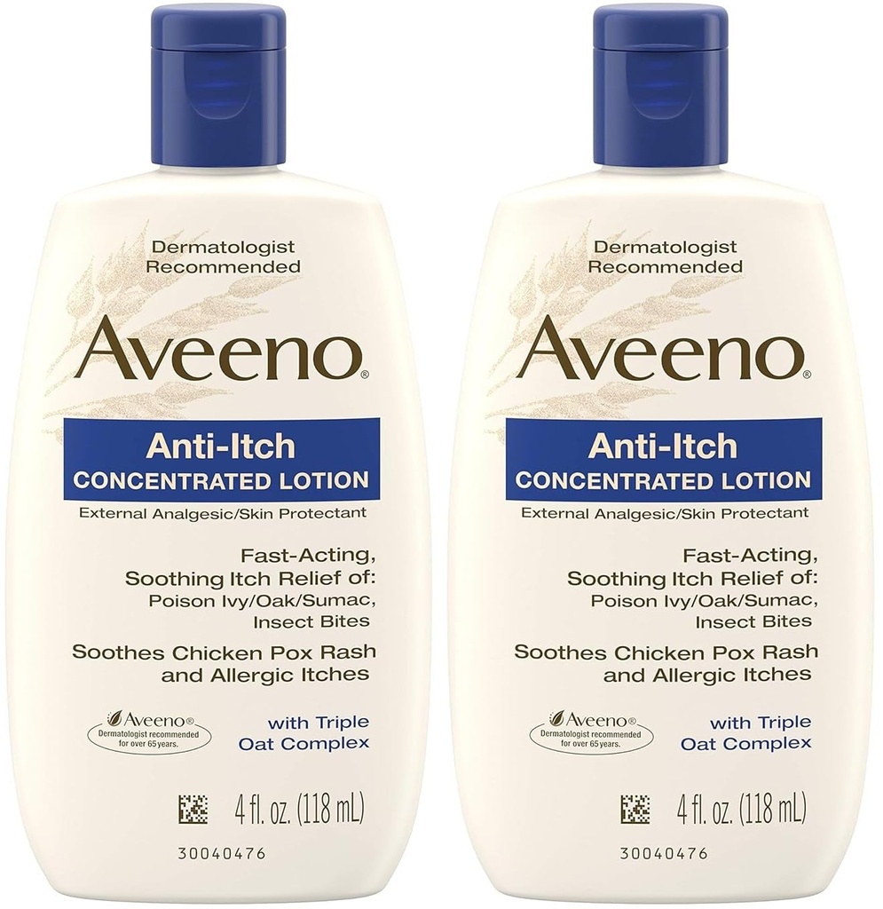 Aveeno, Lozione Concentrato Anti-Itch, 4 fl oz- Confezione da 2