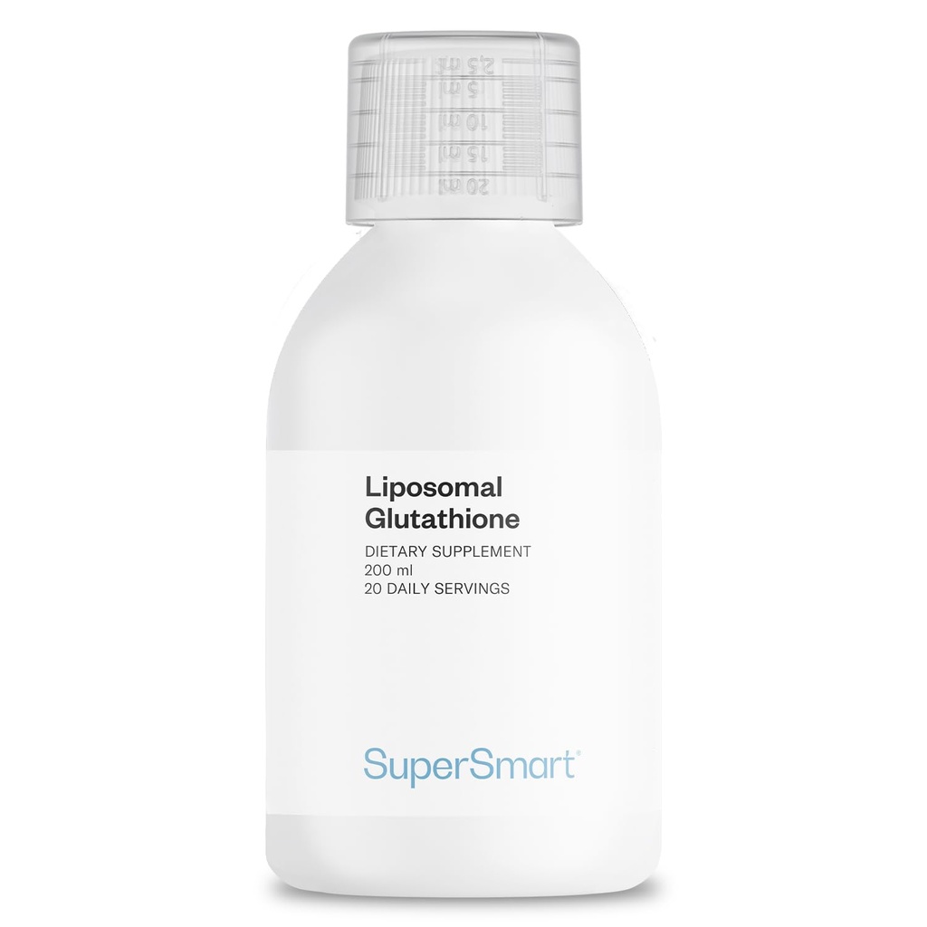 Supersmart - Glutathione Liquido 900mg al giorno (Alta Potenza) - Forma altamente biodisponibile di Glutathione - Antiossidante potenziato con vitamina C | Non-GMO & Gluten Free - 200ml - 20 Serve