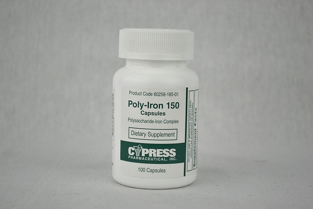 Cypress Poly-Iron 100 Caps si confronta con Niferex 150Mg - Scatola di 100 - Modello 185-01 [Salute e Bellezza]