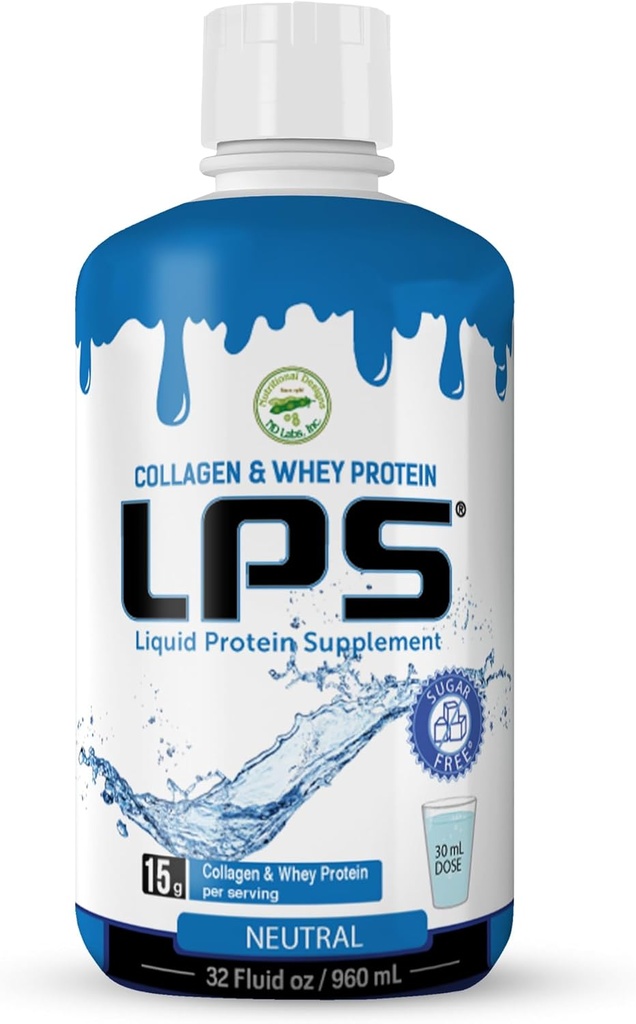 LPS Liquid Collagen & Whey Protein Supplement - Zucchero-Free Non OGM Drink - Promuove la pelle sana & capelli per gli uomini e le donne (Neutral)
