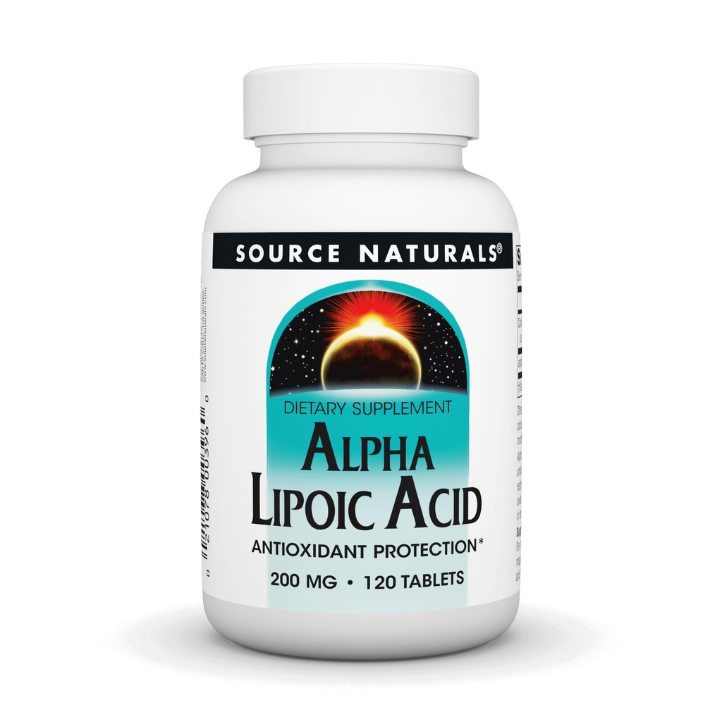 Fonte Naturals Alpha Lipoic Acid 200 mg Supporta Metabolismo sano dello zucchero, Funzione del fegato & Generazione di energia - 120 compresse