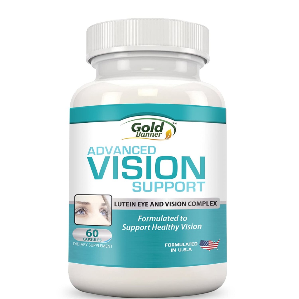 Advanced Vision Support - Lutein Eye & Vision Complex con Lutein, Bilberry, Zinc, Grapeseed & Essential Vitamins - Tutte le capsule naturali per la salute degli occhi - Made in USA