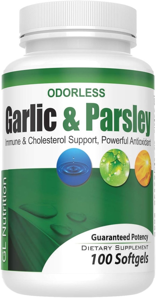 Softgels, 100 Softgels per aglio e prezzemolo senza odori
