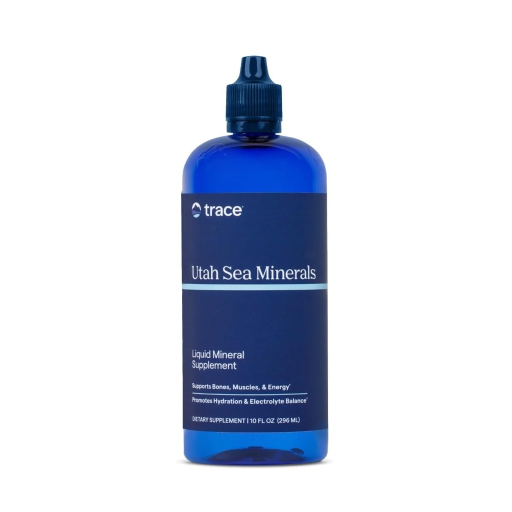 Minerali di Trace Minerali di Mare di Utah - Supplemento nutrizionale liquido con minerali di mare - Supplemento di energia con minerali di Trace ionici, magnesio e altro - Supporta la salute del cuore - 10 fl oz