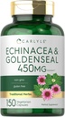 Carlyle Echinacea Goldenseal Capsule | 150 Count | Vegetariano, Non OGM, Gluten Free