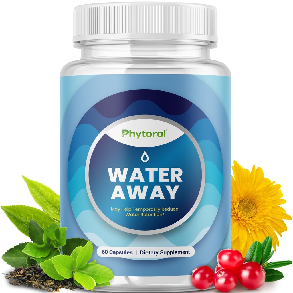 Pillole di ritenzione idrica per le donne e gli uomini - Integratori diuretici a base di erbe - Supplemento di conservazione fluida con Estratto di foglie di dadelion & Tè verde per Bloating Relief - Pillole per il gonfiore delle gambe e dei piedi - 60 Conte