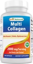 Best Naturals Multi Collagen Pills 2000mg per Donne & Uomini - Capsule Peptidi di collagene idrolizzati per Capelli e Unghie con Tipi I II III V X, Biotina, Acido Ialuronico & Vitamina C