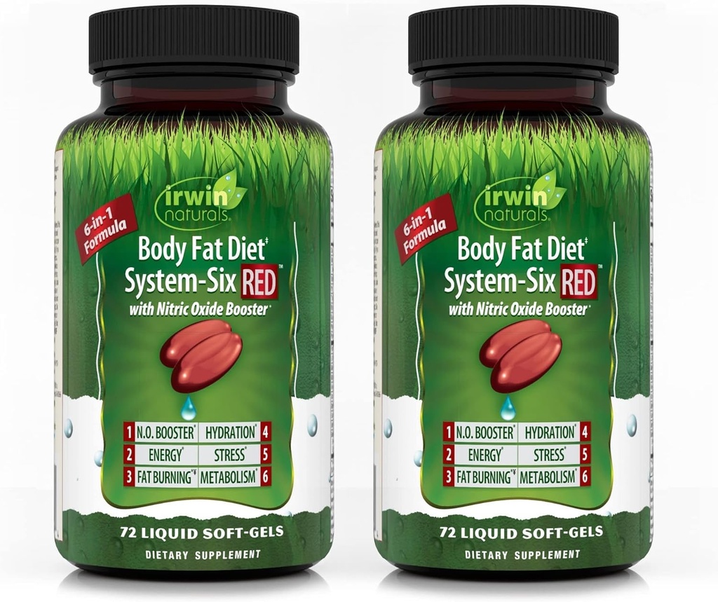 Irwin Naturals Corpo Fat Diet System-Six RED – 72 Liquid Soft-Gels - 2 Pack