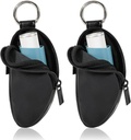 Asthma Inhaler Holder Protezione Portatile Borsa Portatile Carrying Holder PU Leather Inhaler Mini Bag per L-Shaped Inhaler, Inhaler Non incluso (nero, 2PCS)