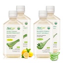 AloeCure Organic Aloe Vera Juice - 4 Bottiglie Sample Pack - Limone & Natural Flavor, 4x500ml