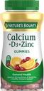 Calcium & Vitamina D Gummies by Nature's Bounty, Immune Support & Bone Health, 500mg Calcium & 1000 IU Vitamin D3, Fruit Flavor, 70 Count