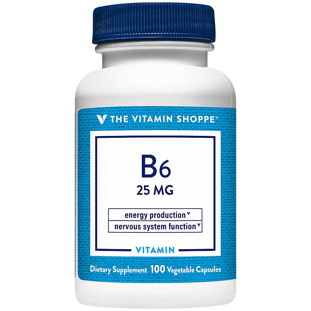 Vitamina B6 a Supporta la produzione di energia a 25 MG (100 capsule vegetali)