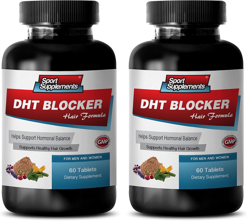Vitamine di sostegno per la crescita dei capelli - DHT Blocker Hair Formula - Support Healthy Hair Growth - he shou wu Extract, dht Blocker for Men, dht Blocker Advanced trichology, dht Blocker with biotin 2Bot 120Tabs