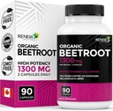 Supplemento 1300MG per 2 capsule - Polvere di barbabietola pura per la circolazione, energia naturale, & benefici antiossidanti - Superfood ad alta potenza, Made in Canada - 90 capsule