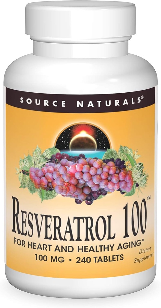 Fonte Naturals Resveratrolo 100, per il cuore e l'invecchiamento sano* -100mg 240 compresse