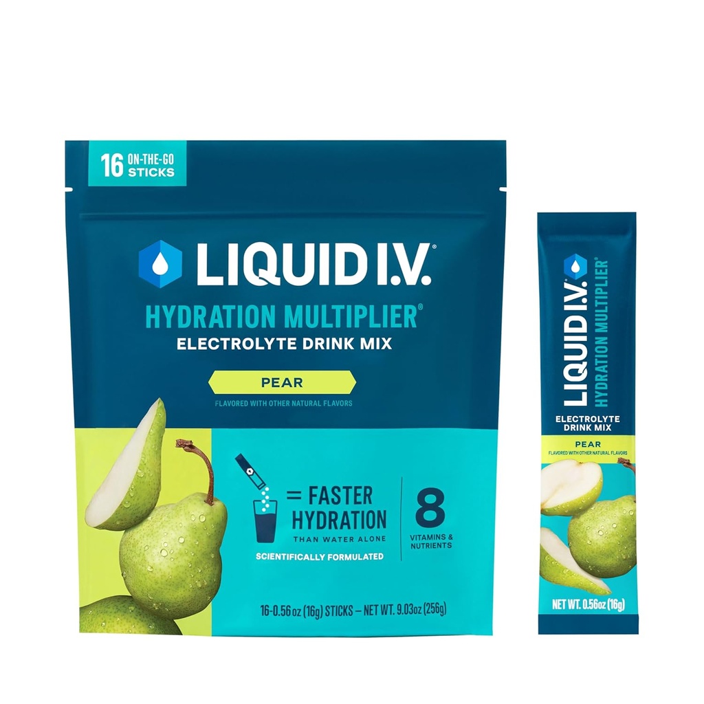 Liquido I.V.® Hydration Multiplier - Pear | Miscelatore per bevande elettrolitiche | 1 Confezione (16 Serve)