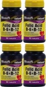Mason Vitamins Folic Acid B-6 & B12 Heart Health Formula 90 compresse per Bottiglia Confezione da 4 Totale 360 compresse