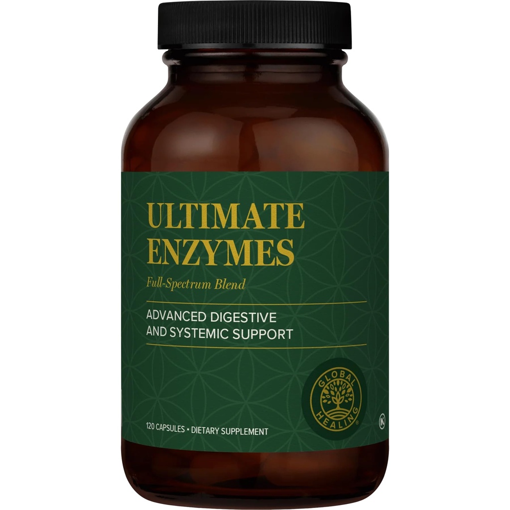 Global Healing - Ultimate Enzymes - Integratore di enzimi sistemici e digestivi per la digestione sana, Sistema immunitario Boost & Natural Gut Health, Enzima digestivo per le donne e gli uomini, Lipasi