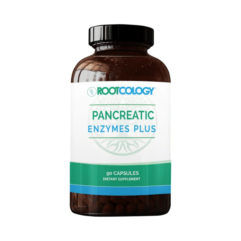 Rootcology by Dr. Izabella Wentz | Pancreatic Enzymes Plus | Lipasi rivestita enterica, Protease & Amylase Blend with Bromelain | 90 Capsule