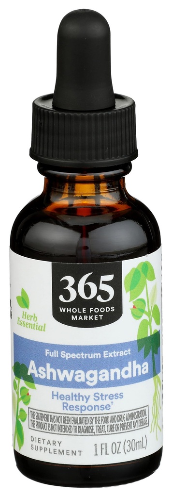 365 da Whole Foods Market, Ashwagandha Full Spectrum Extract, Healthy Stress Response, 1 Fl Oz