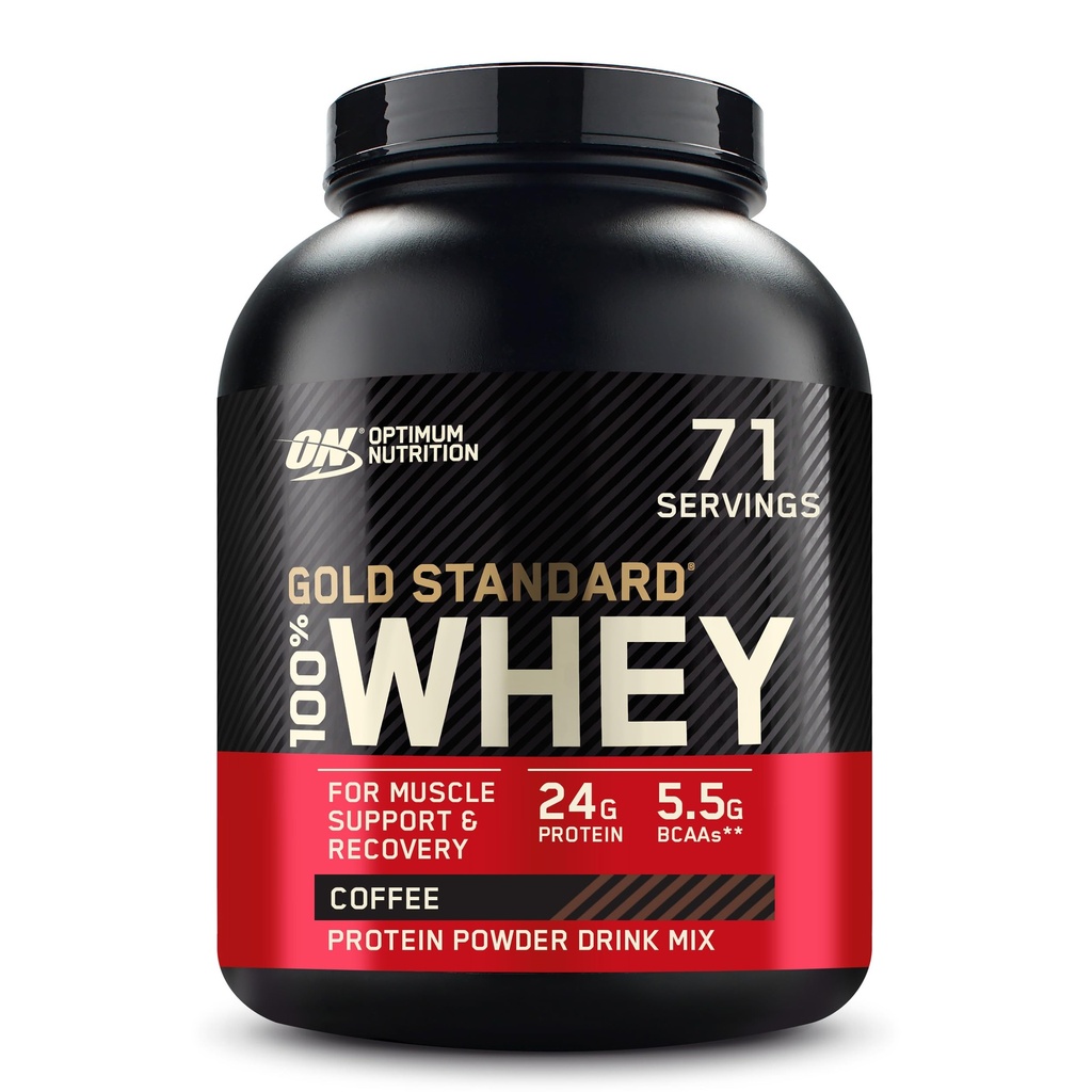 Optimum Nutrition Gold Standard 100% Whey Protein Powder, Caffè, 5 Pound (Packaging May Vary)
