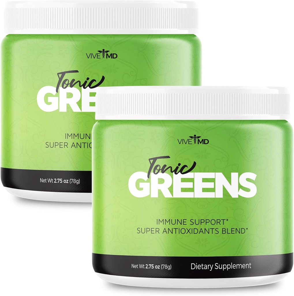 Tonic Greens Polvere Vitamin Boost Supplemento ufficiale Formula - Natural Green Blend Energy Supplement Extra Strength - BCAA L-Glutamine Vitamina B6, Rivoluzionario Energy Fix Solution Recensioni (2 Pack)