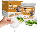 Senlong Eyes Wipes for Dogs - Rimuovere delicatamente Tear Stain - pulizia occhi del cane,Eye Debris, Scarico, Segrezioni di muco - cane occhi salviette strappare macchia - cane & gatto occhi salviette - 220pcs, bianco