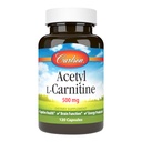 Carlson - Acetyl L-Carnitina, 500 mg, Salute cognitiva, Funzione cerebrale e produzione di energia, 120 capsule