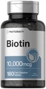 Horbäach Biotin 10000mcg | 180 compresse dissolve veloci | per le donne e gli uomini | Beauty Supplement | Vegetariano, Non OGM, Gluten Free