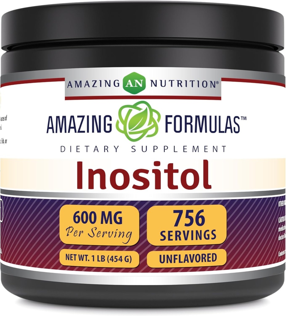 Incredibile Formulas Inositol Powder Supplement | 600 Mg per Serving | Unflavored | 1 Lb (454 Grammi) | Non OGM | Gluten-Free | Made in USA
