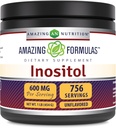 Incredibile Formulas Inositol Powder Supplement | 600 Mg per Serving | Unflavored | 1 Lb (454 Grammi) | Non OGM | Gluten-Free | Made in USA