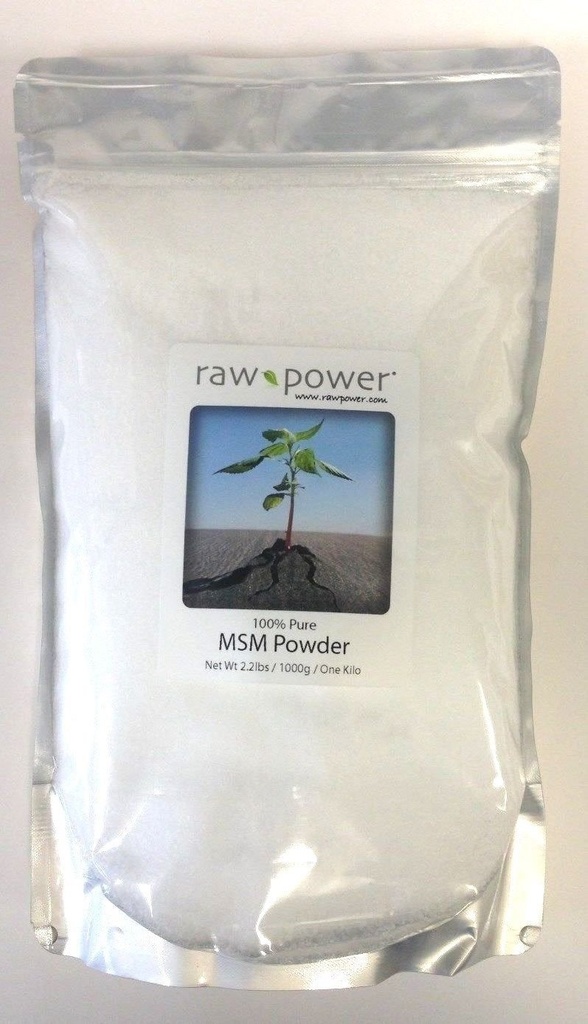 Polvere di MSM di potenza cruda, 100% pura, (ONE Kilo/2.2lbs/1000g, Made in USA)