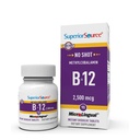Sorgente superiore No Shot Vitamin B12 Methylcobalamin 2.500 mcg, Tabelle microLingual disciolte rapide, 90 conte, Forma attiva di B12, Supporta la produzione di energia, Supporto di sistema nervoso, Non OGM