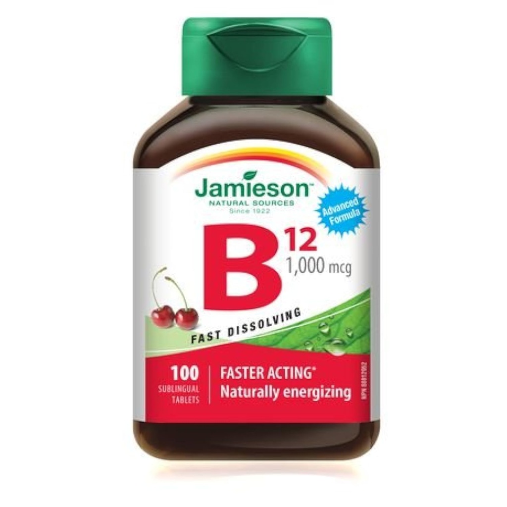 Jamieson vitamina B12 Methylcobalamin rapidamente sciogliere le compresse sublinguali, 1.000 mcg, 100 compresse sublinguali