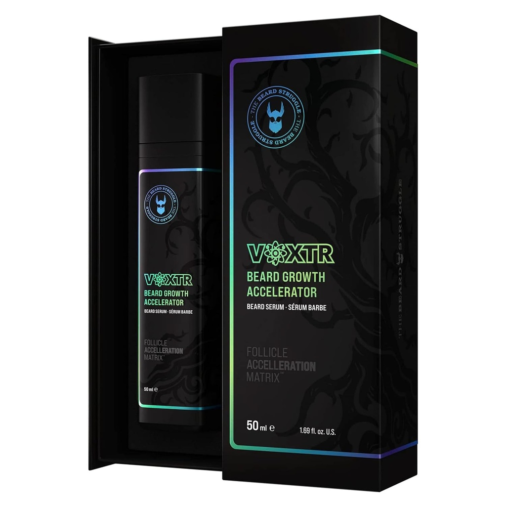 Il siero di crescita del Beard Struggle Voxtr Beard con la matrice di accelerazione Follicle - siero del cuscinetto, 1.69 Fl. Oz.