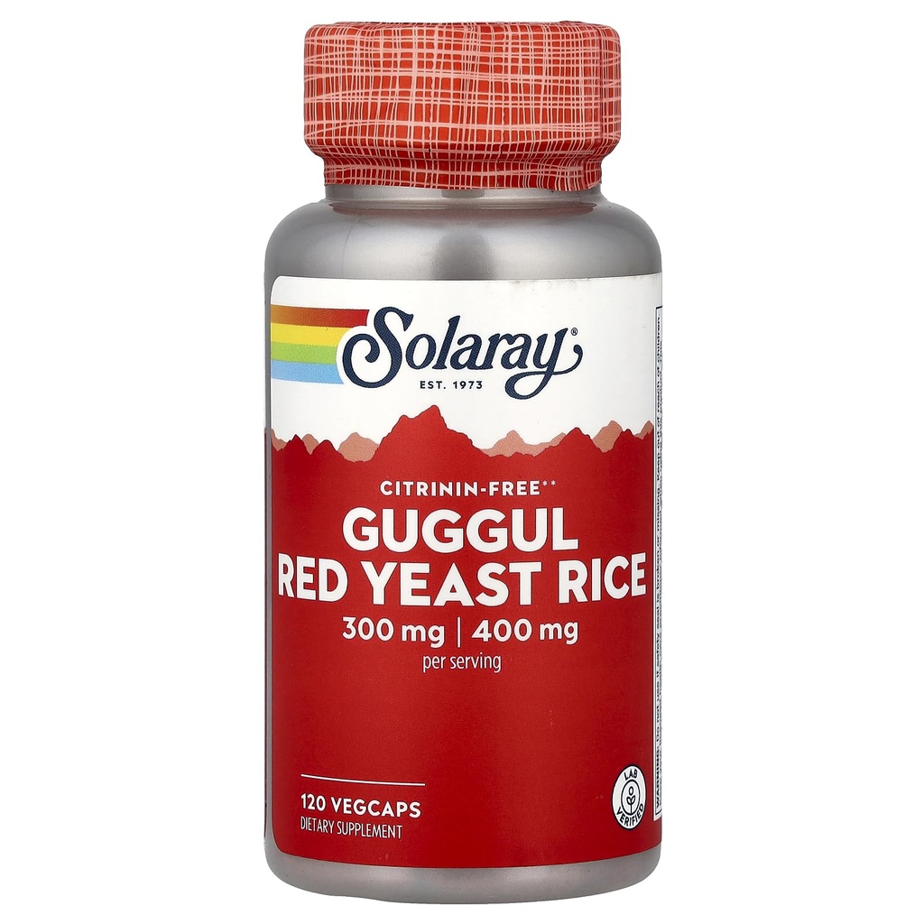 Solaray - Guggul & Red Yeast Rice, 120 capsule