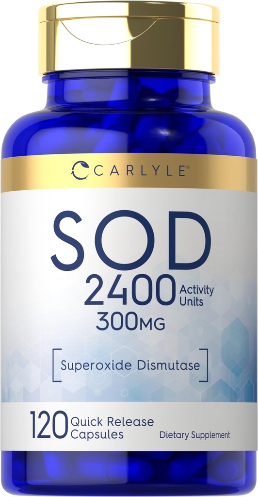 Carlyle S.O.D. Capsule Supplementi | 300mg | 120 Count | Superoxide Dismutase | Non OGM e Gluten Free