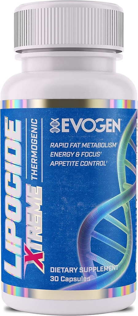 Evogen Nutrition Lipocide Xtreme | Massima resistenza Single Capsule Extreme Fat Burner, Dynamine, Capsimax, Bioperine | 30 capsule