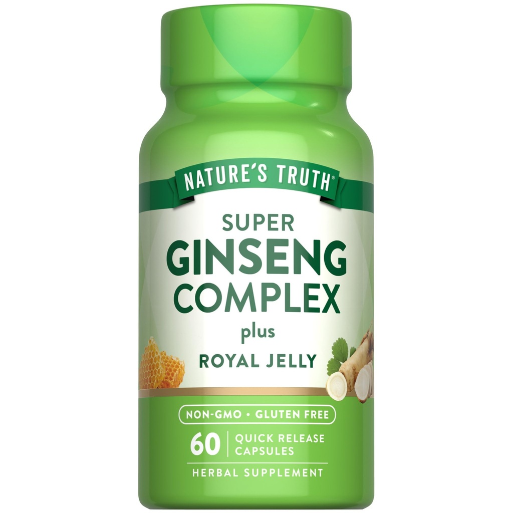 Nature's Truth Super Ginseng Complex | 60 capsule | con Royal Jelly | Non-GMO & Gluten Supplemento gratuito