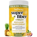Bellway Super Fiber Powder + Frutta, Sugar Free Organic Psyllium Husk Powder Fiber Supplemento per Regolarità, Bloating Relief & Digestive Health, Plant-Based, Ananas Passion Fruit (50 Servings)