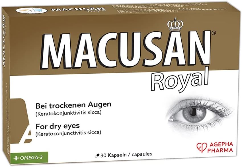 Royal Dry Eye Tablets | Pills for Healthy Macula of Eyes | Eye Vitamin & Mineral Supplement con Lutein, Zeaxanthin & Omega-3 | Integratori per la salute degli occhi per una buona visione