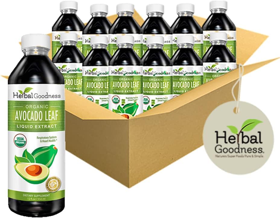 Avocado Leaf Extract Liquid Supplement - Probiotic Protein Gut Health Fiber Supplement Bone Health & Immune Support - 12(12oz) btls (Pack of 12)
