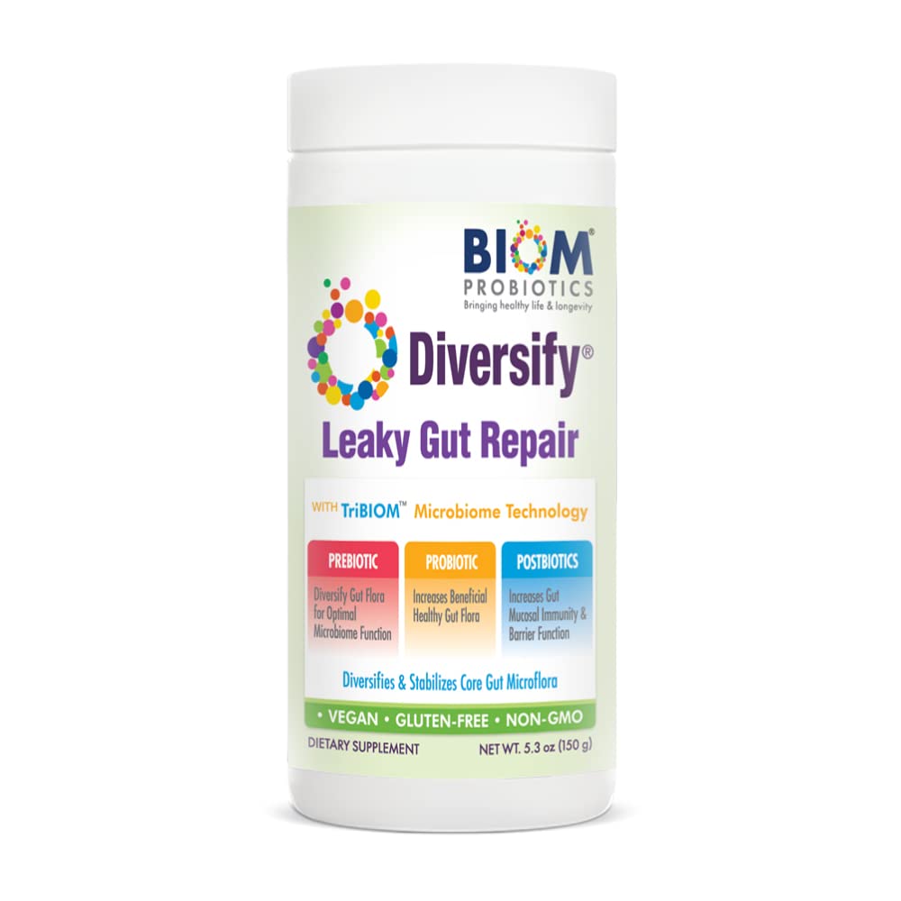 Diversifica ® Total Gut Health Oligosaccaridi del latte umano con prebiotici + amido resistente. Formula Probiotica di precisione per aiutare con Gut Leaky. Vegan, Non OGM Gluten-Free (1 unità)